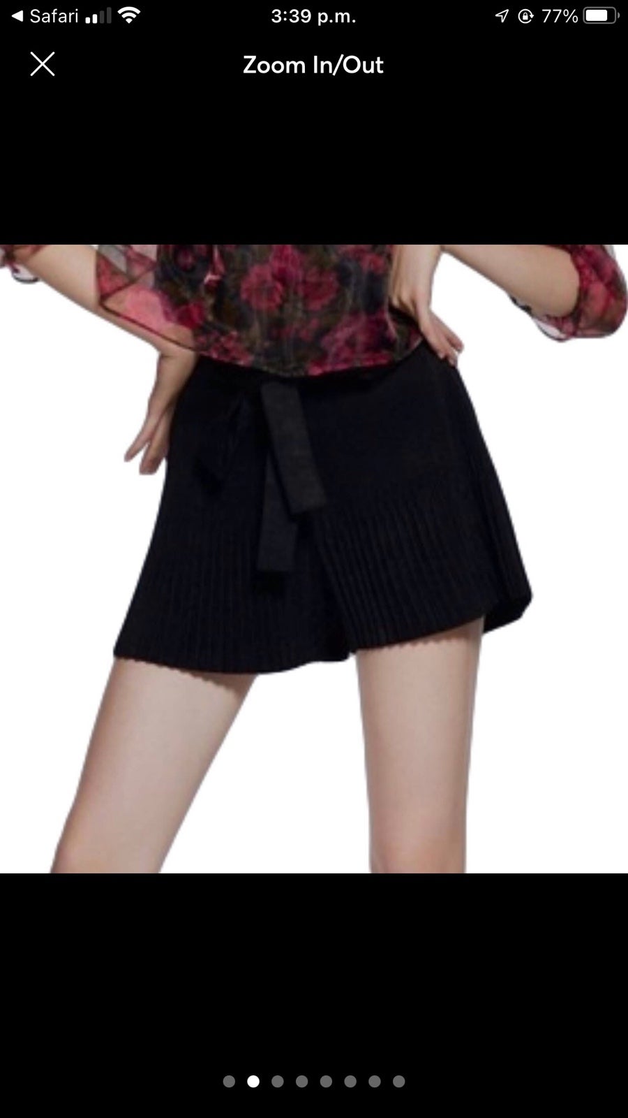 NWOT Zara Faux Suede Pleated Shorts Tie Front Sz S