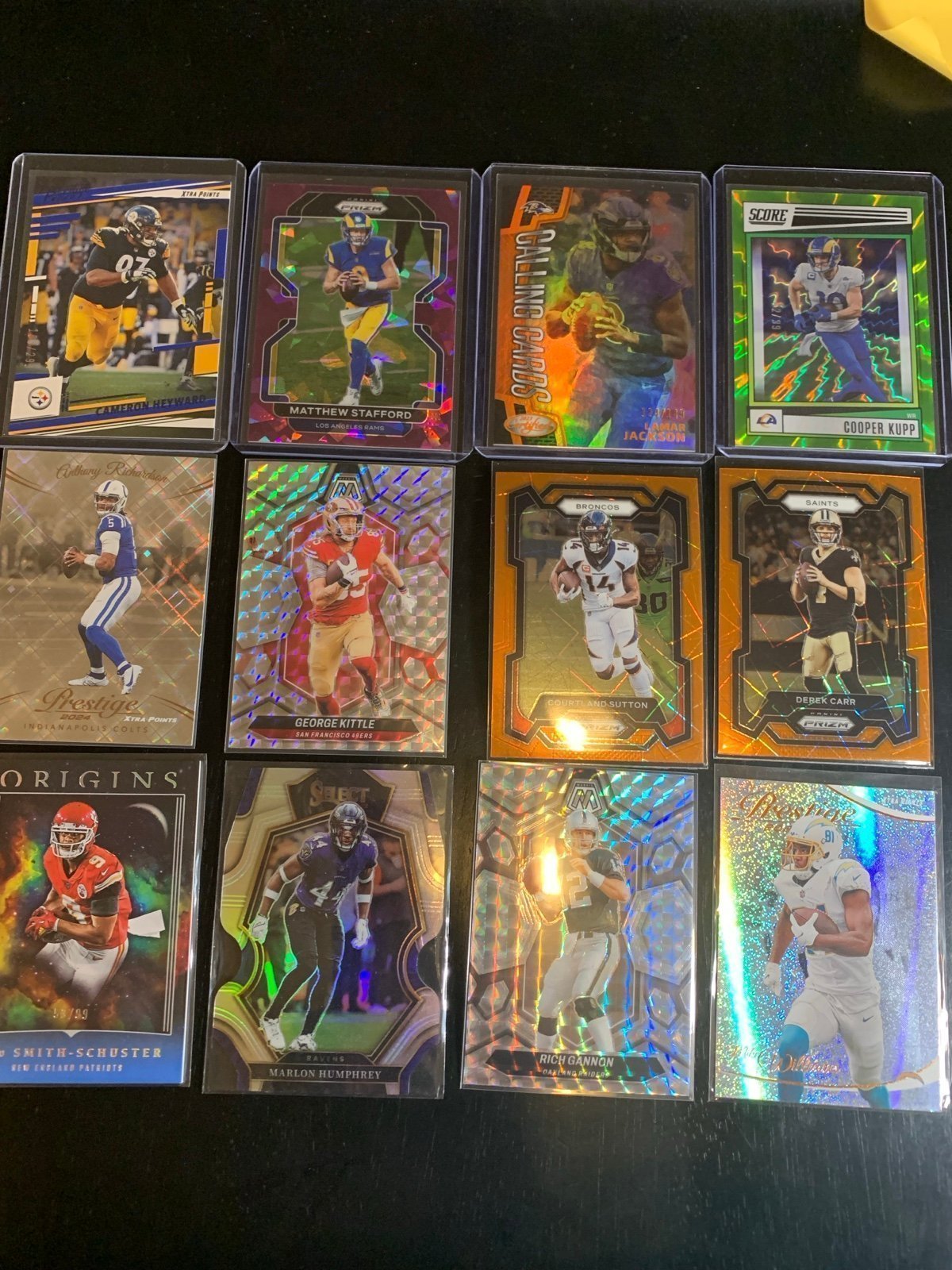 NFL football card lot Inserts, Parallels, Numbered