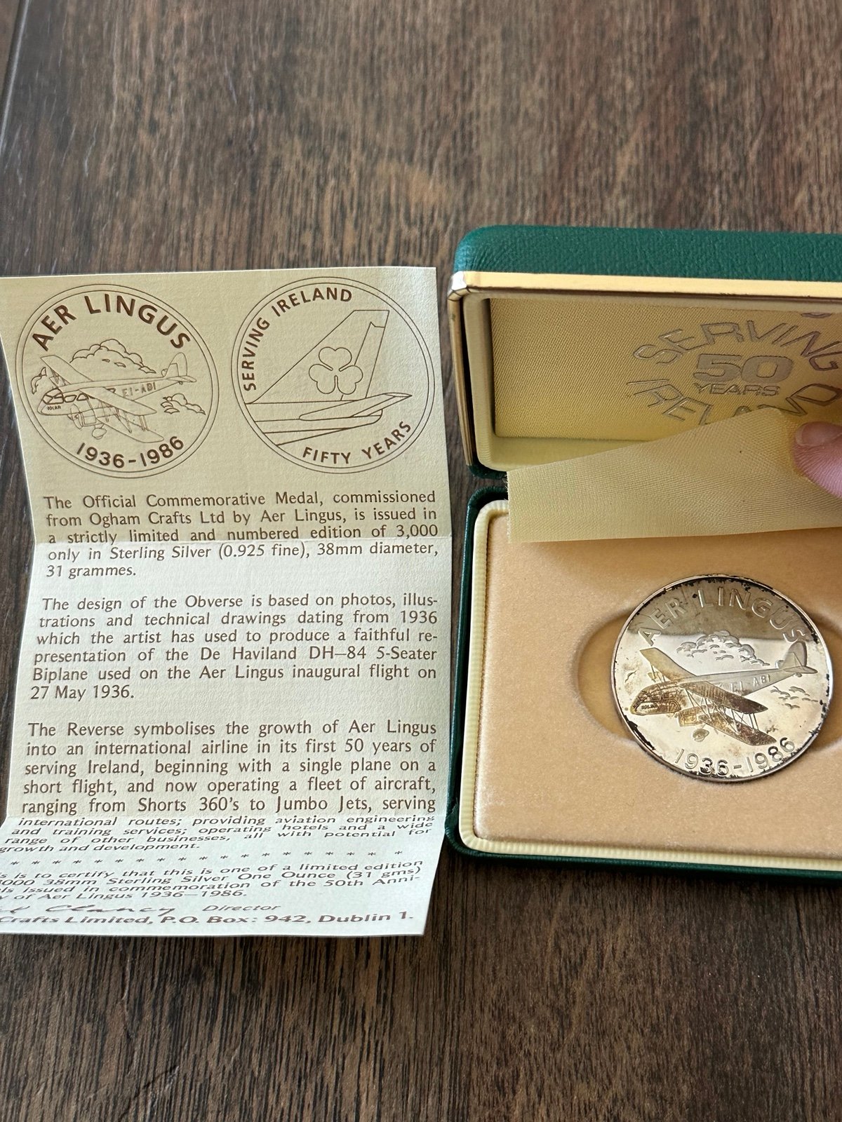 Aer Lingus 1936 - 1986 Official Commemorative Medal