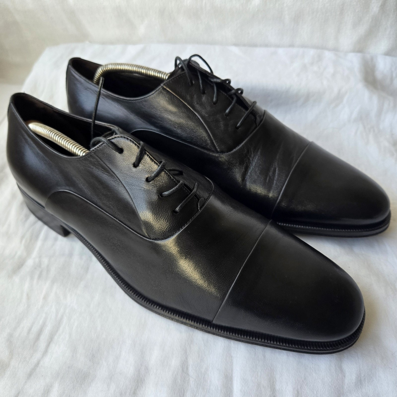 Monte Rosso LAZIO Men's Cap Toe Derby Dress Shoes Black Size 11.5 Made in Italy