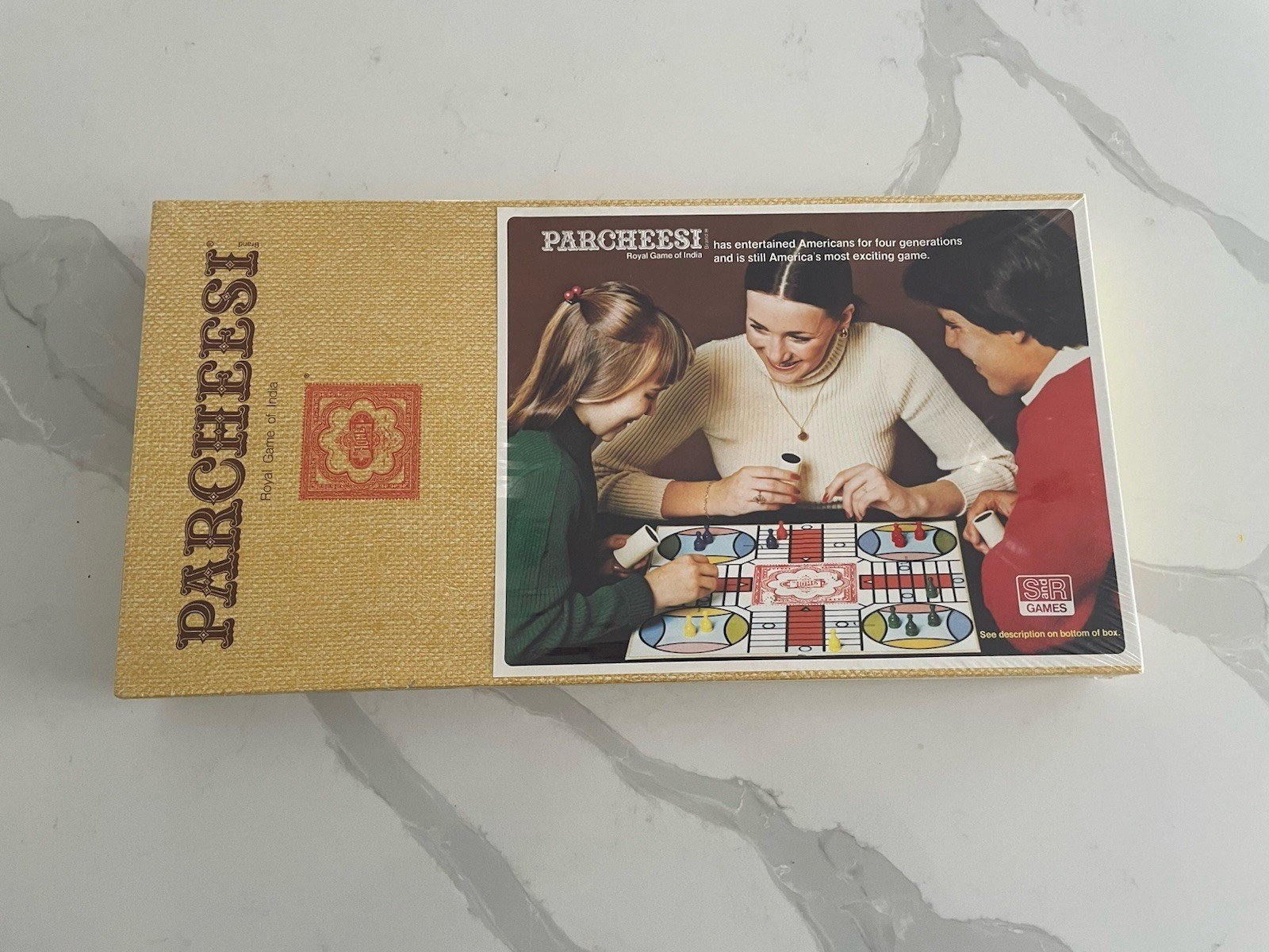 New Sealed Parcheesi board game Vintage India Game Night S&R Wood Parts USA