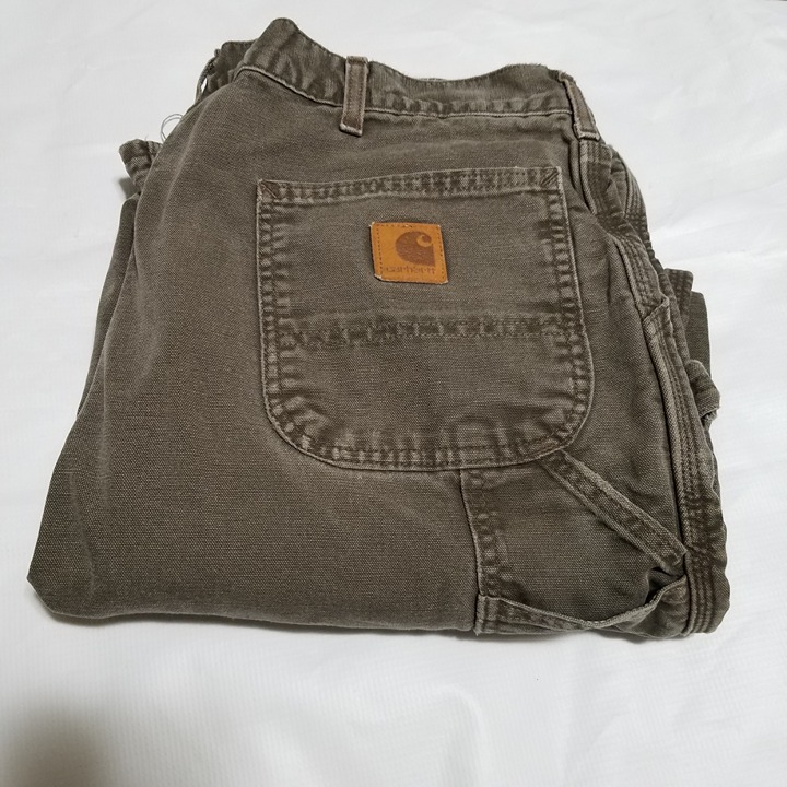 Vintage Carhartt B111 TMB Green 38x32 Carpenter Flannel Lined Union Made USA