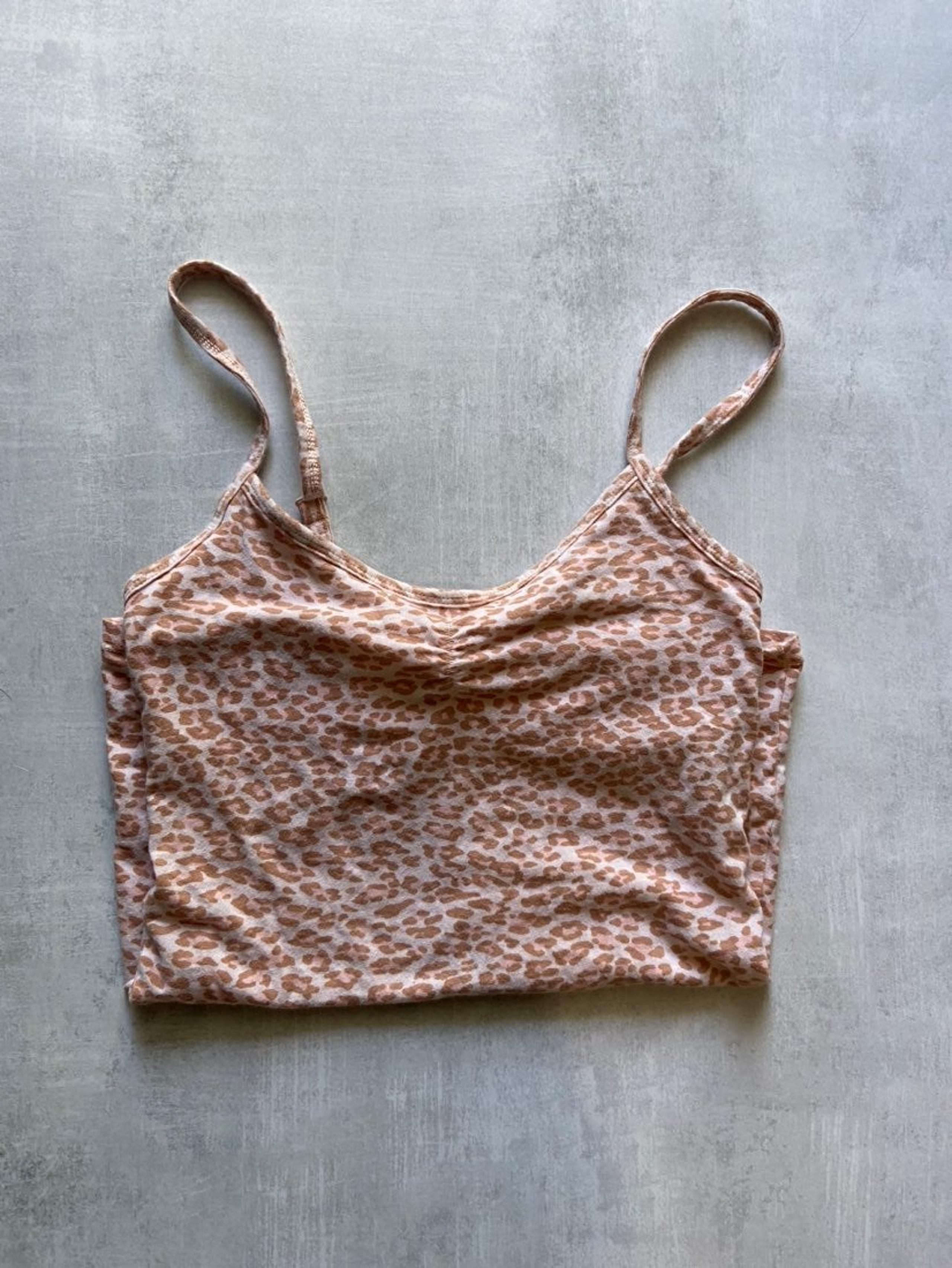 AERIE PINK LEOPARD BRA TANK TOP