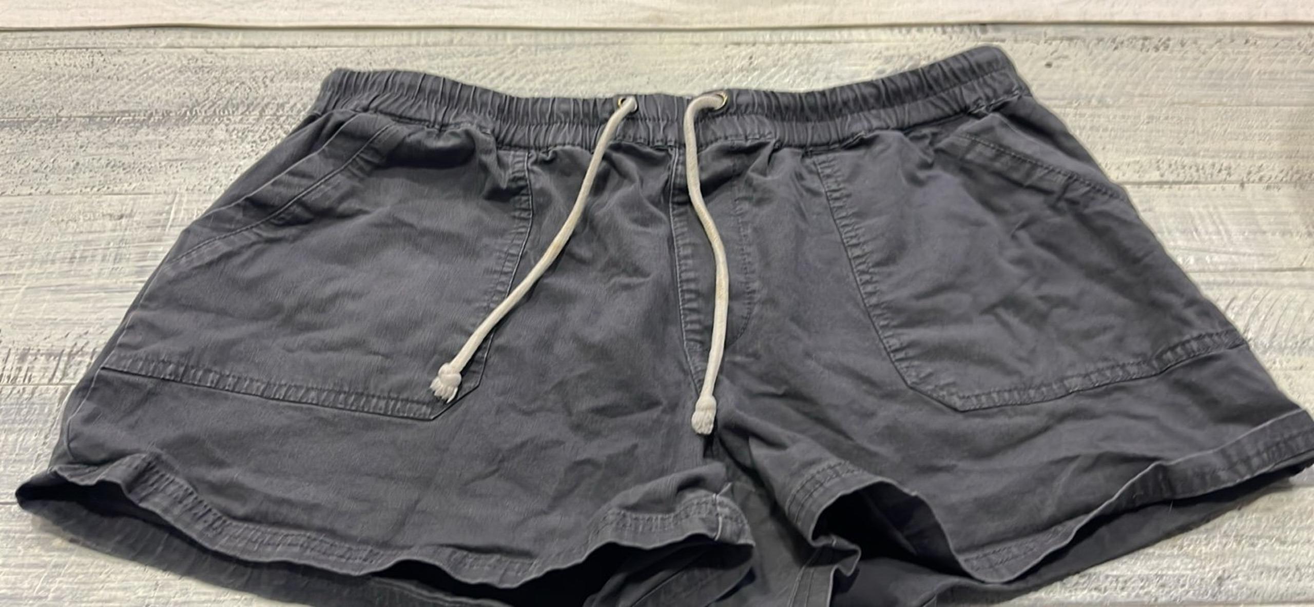 Women’s PACT Earth Favorite Charcoal 3” Inseam Cotton Shorts Size Large