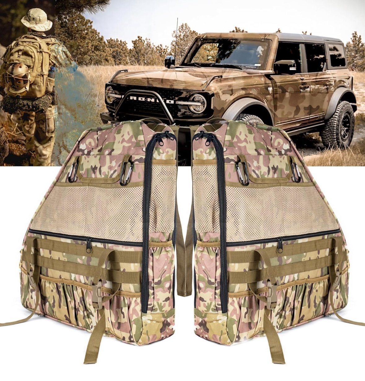 Roll Bar Storage Bag US Flag and Camouflage