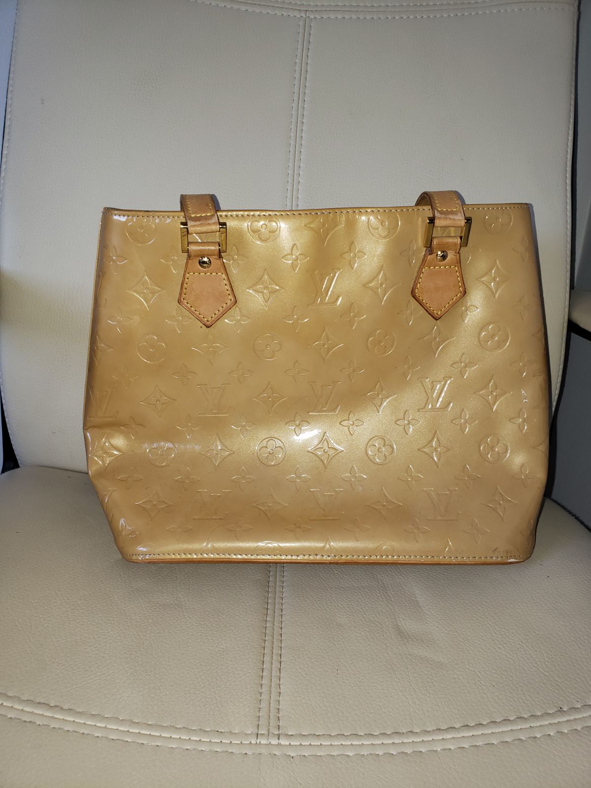 Vintage Louis Vuitton Houston Vernis Yellow Monogram Tote LW1919