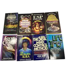 Vtg Occult & Metaphysical Book Bundle 1970s Pocketbook Lot ESP Aura Crystals