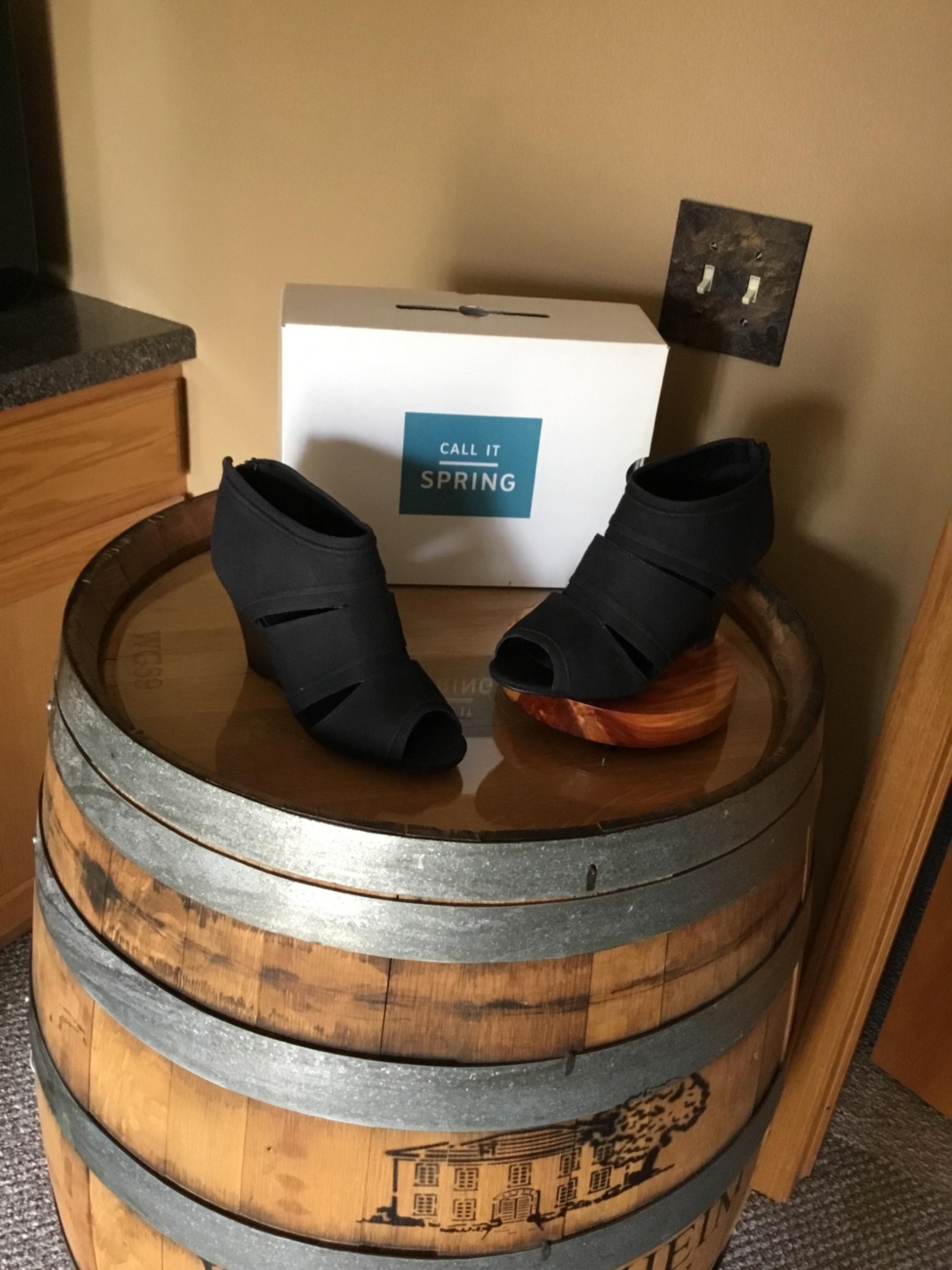 Black Canvas Wedge Shoe