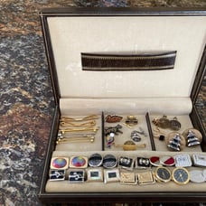 Vintage Swank Jewelry Box with contents