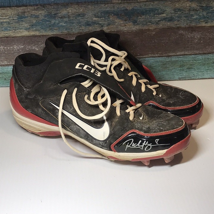 Rick Hague autographed signed game worn used cleats Washington Nationals