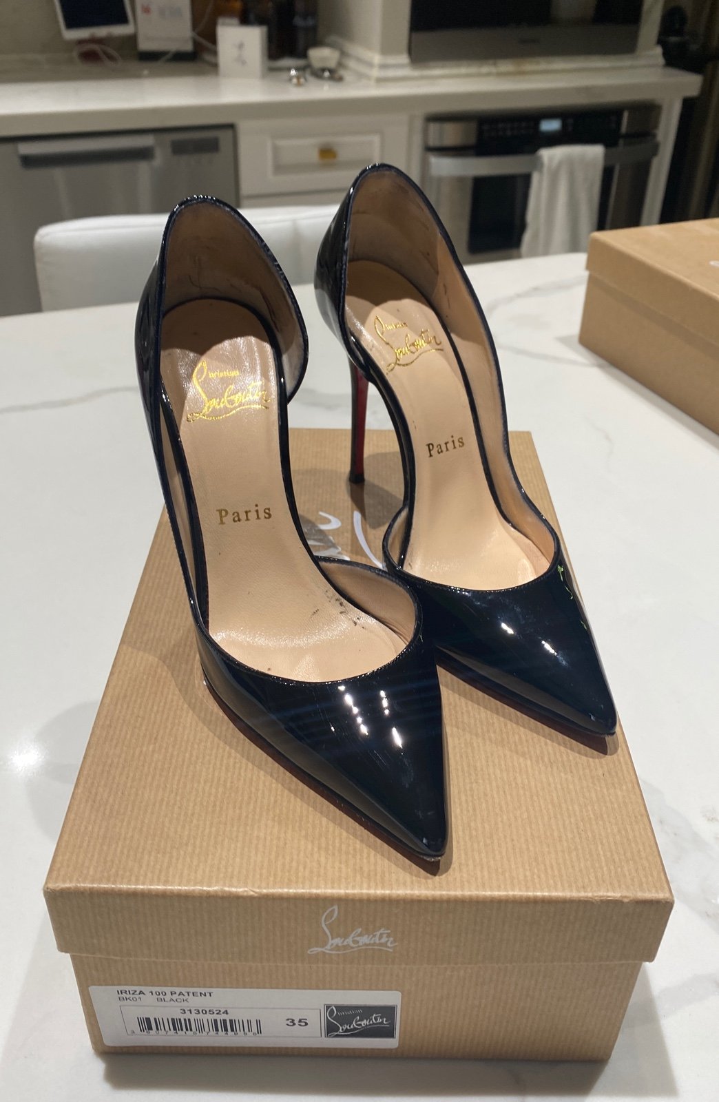 Christian Louboutin Iriza Pumps with 100mm Heels size 35 Black