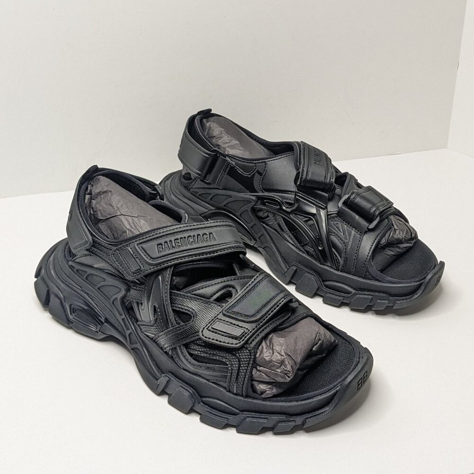 Balenciaga Track Sandals, Black, Men's 42 EU (US 9)