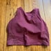Athleta Sports Bra Womens Medium Maroon Luxe Mesh Lace Crop Top