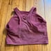 Athleta Sports Bra Womens Medium Maroon Luxe Mesh Lace Crop Top