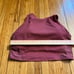 Athleta Sports Bra Womens Medium Maroon Luxe Mesh Lace Crop Top
