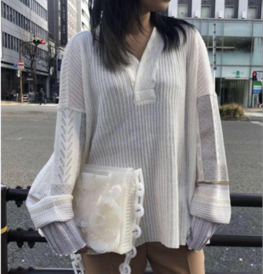 Mamekurogouch Sash Jacquard Knit