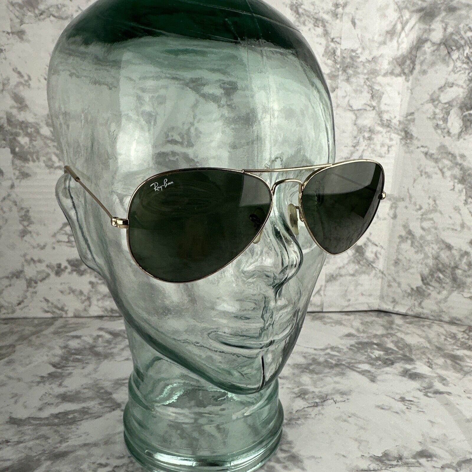 Ray Ban Vintage Aviator Large Gold Metal Sunglasses RB8026 Made in Italy