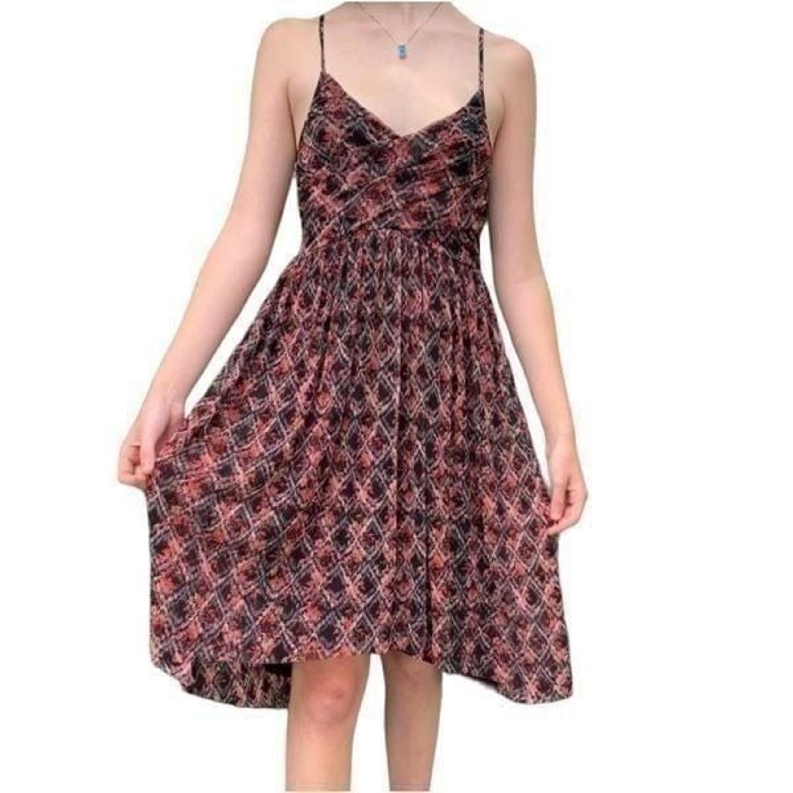 Free People Women's Black Nylon Lined Spaghetti Strap Summer Dress