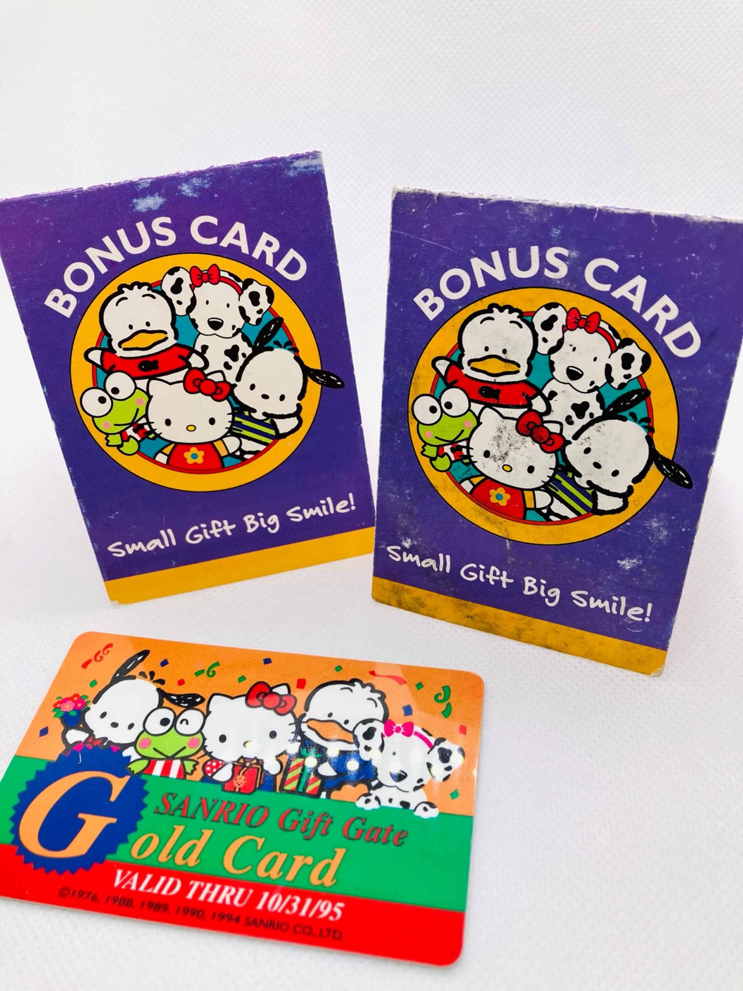 Vintage Sanrio Gift Gate Bonus Stamp & Gold Card Set Hello Kitty Pekkle Y2K 90s