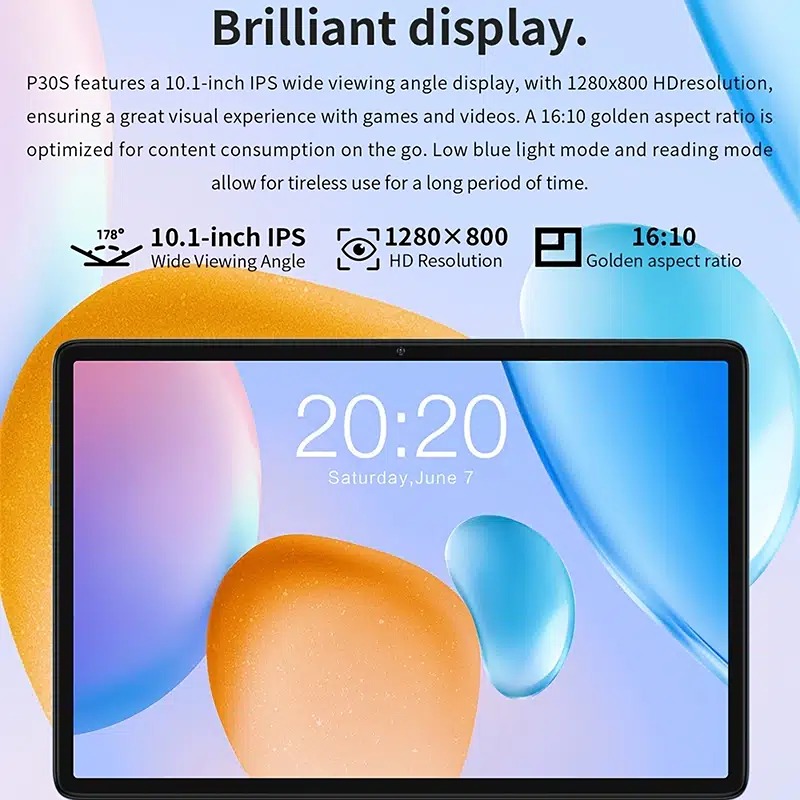 Teclast P30S Tablet 10.1 Inch 1280x800 IPS For Android 12 4GB RAM 64GB ROM MT818