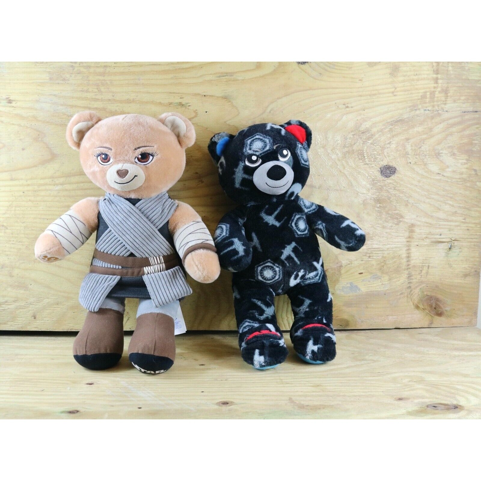 Lot of 2 Build a Bear Star Wars Plush Rey & Light Side Dark Side Reversible Toy