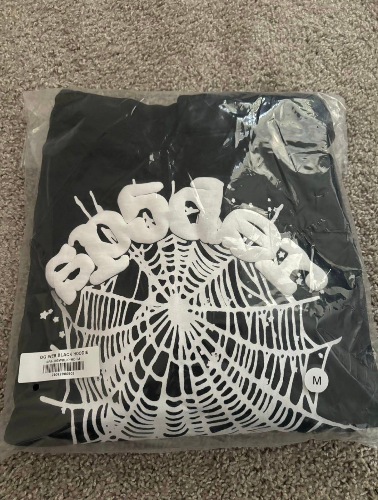Sp5der hoodie- White & black