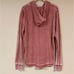 Lucky Brand Shirt Mens XL Venice Burnout Notch Neck Long Sleeve Tee Winery Light