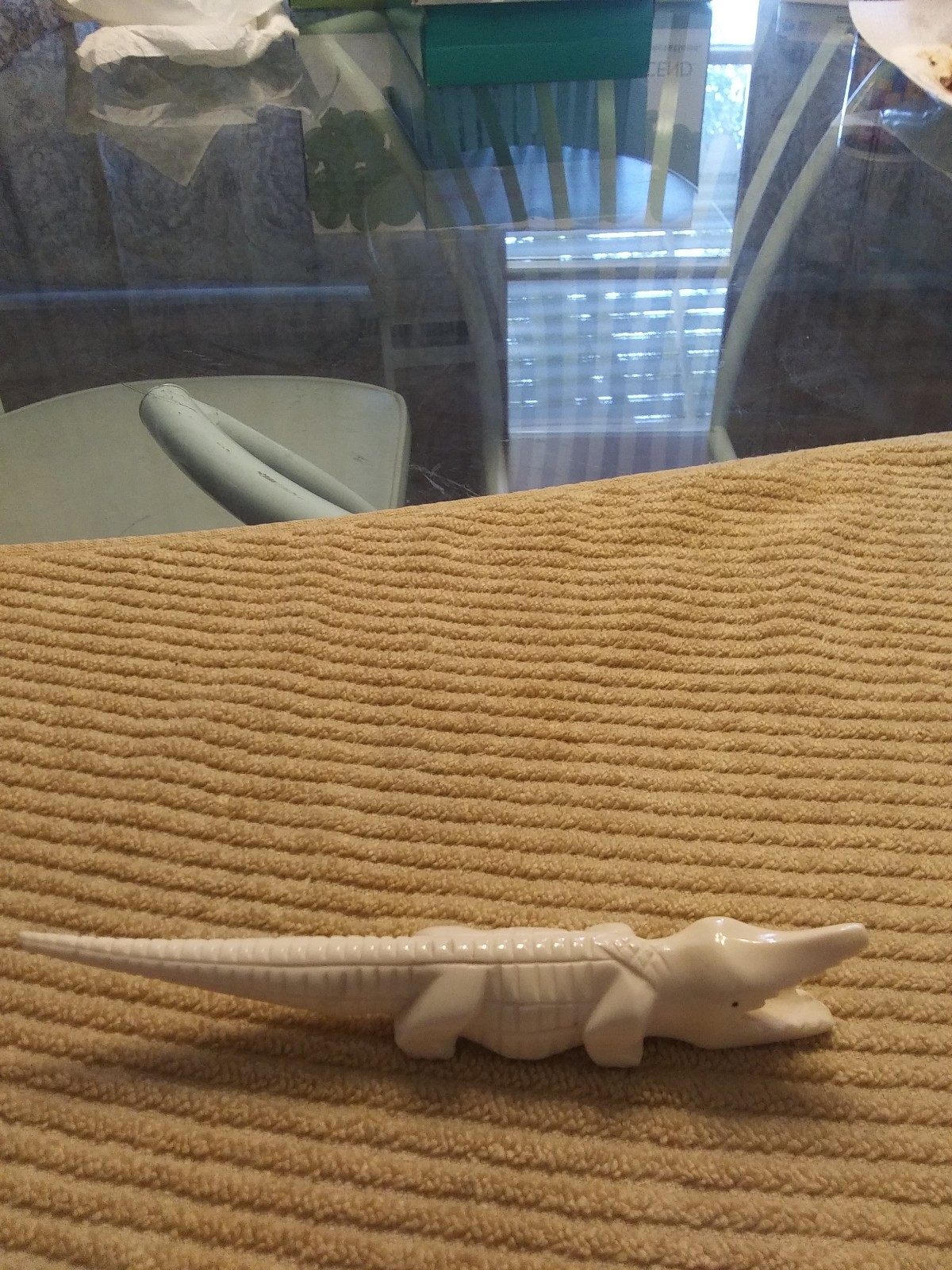 It's a hand carved African alligator or crocodile