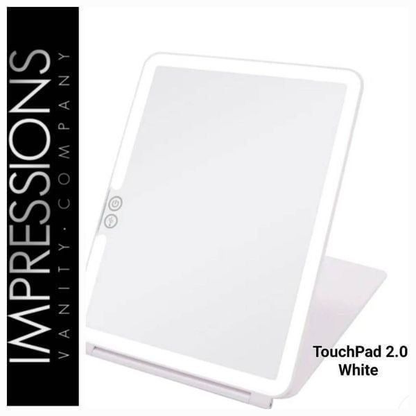 Impressions TouchPad 2.0 Rechargeable LED Makeup Mirror w/Flip Cover