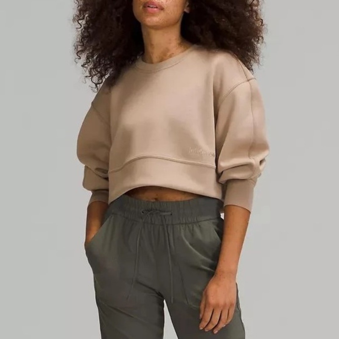 Lululemon Cropped Crewneck Pullover - Almond Butter