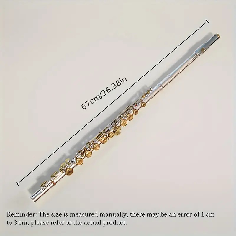 Professional Flute C Key White Copper Silvery-plated 16 Keys Closed Cell