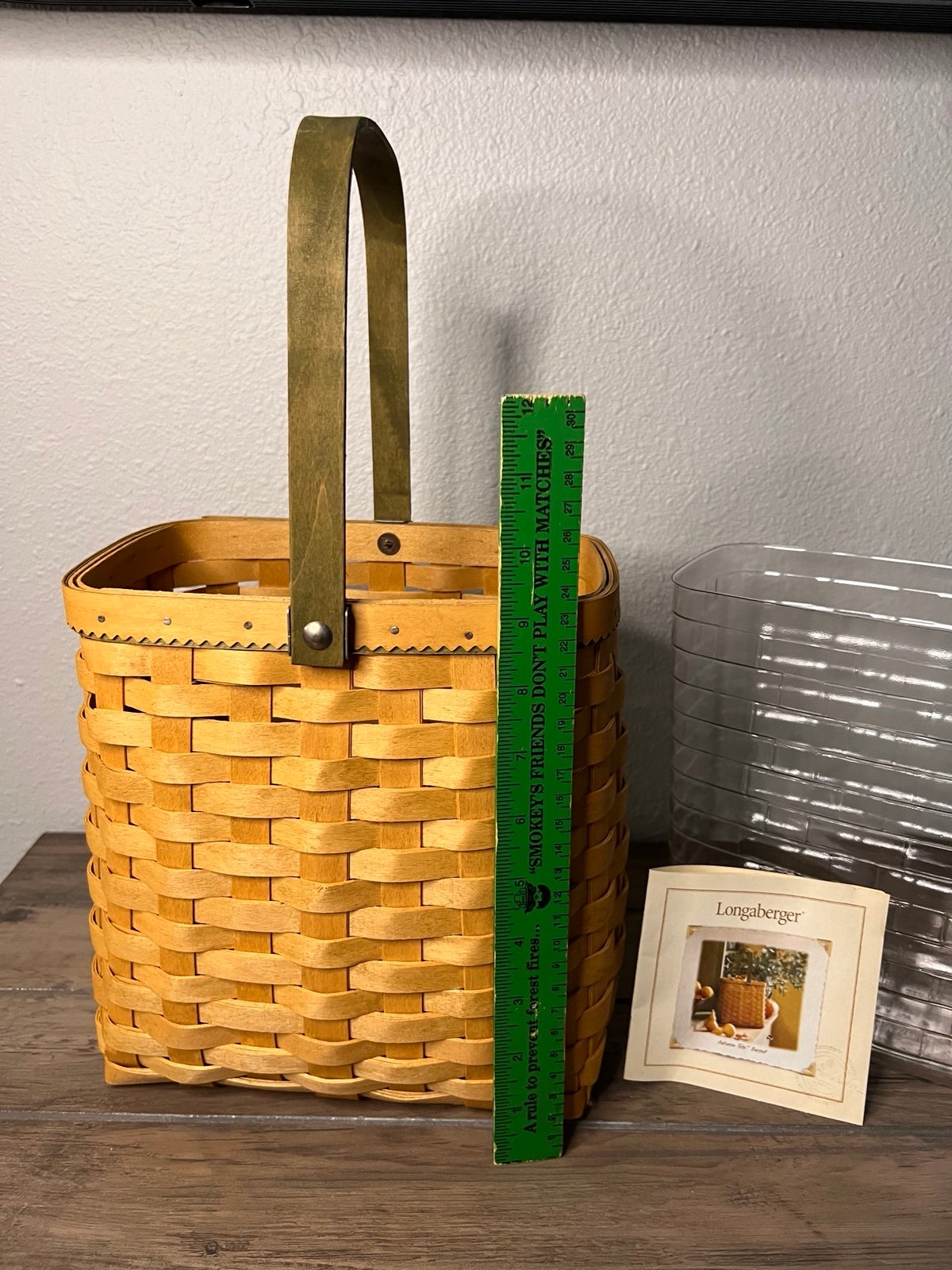 Longaberger 2003 Autumn Tote Basket Combo w/swing handle in pristine condition