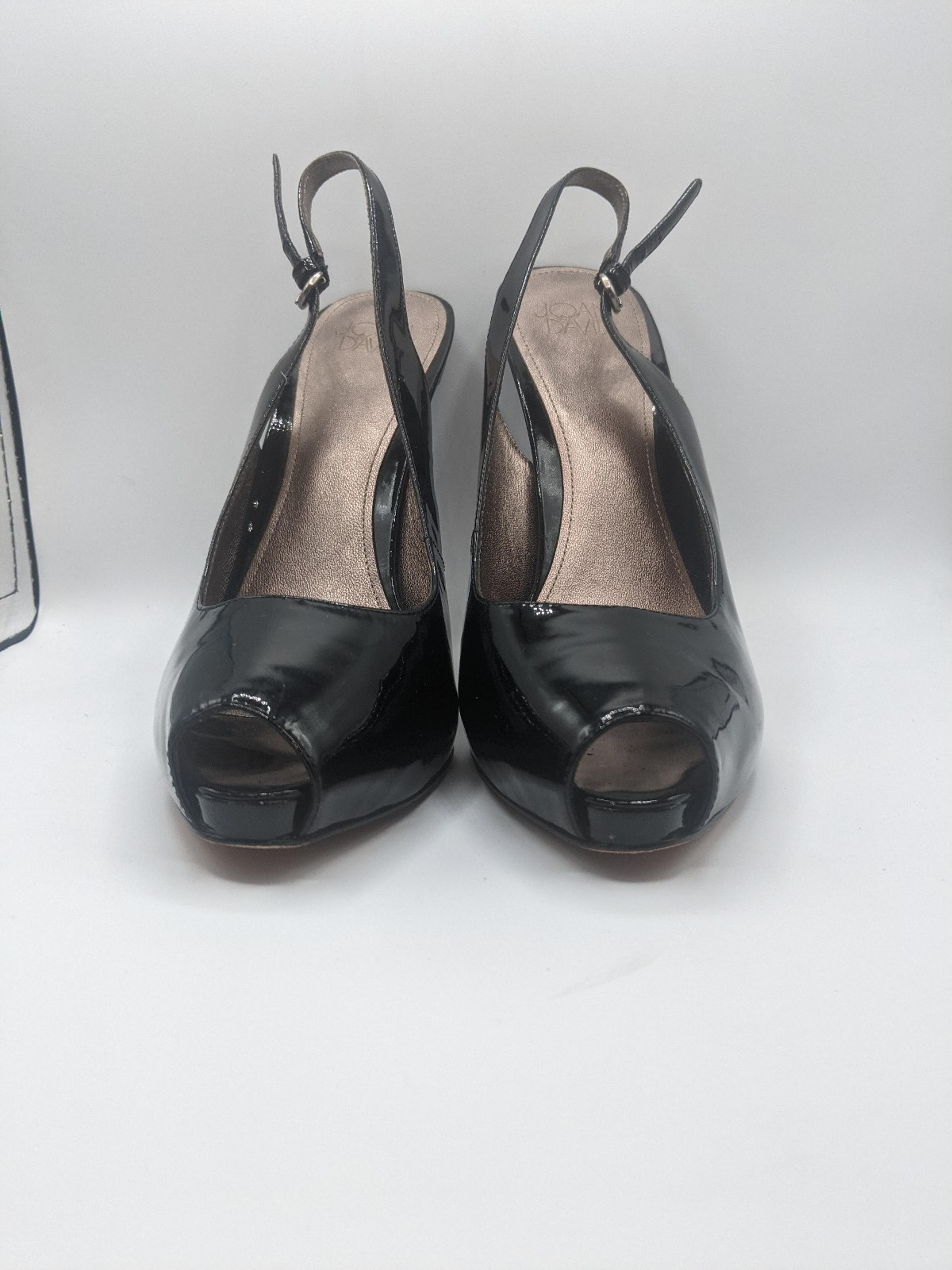JOAN & DAVID Patent Leather Burgundy Slingback Stilettos Heels Size 10.5 M