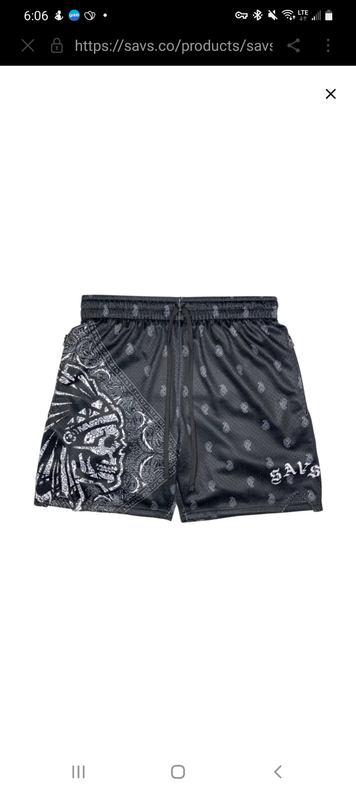 SAVS CHIEF PAISLEY TRIMLESS HOOP SHORTS
