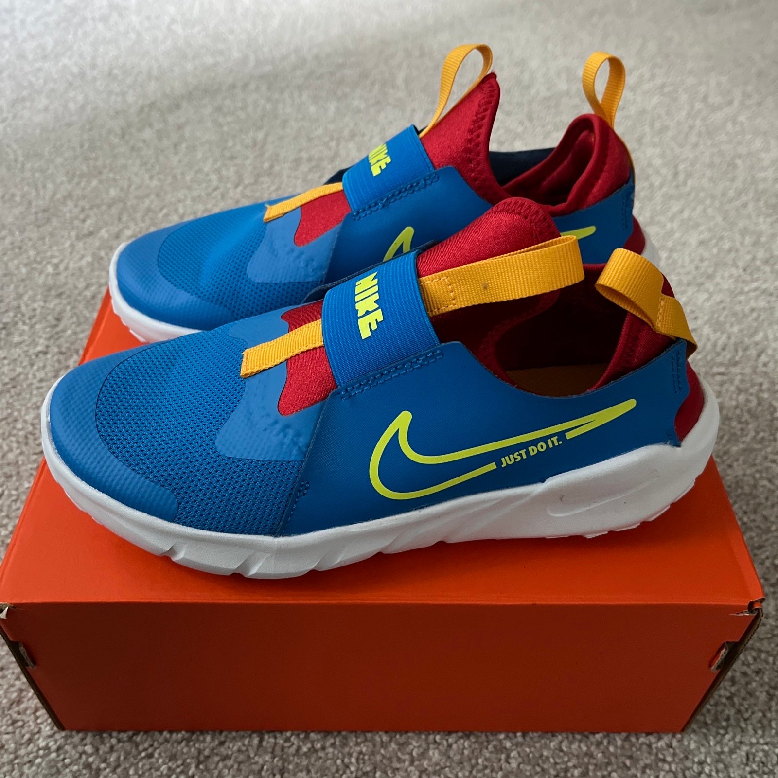Nike Flex Runner 2 PSV Photo Blue White Slip On Kid Preschool size 3y