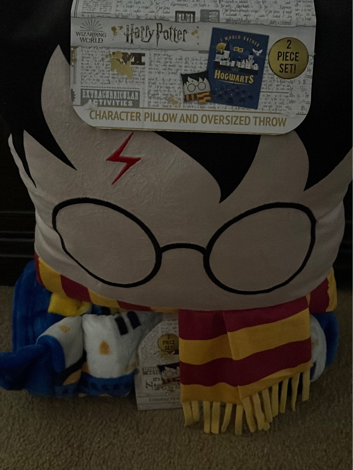 Harry Potter character pillow and oversized throw