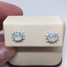 Earrings 925 Steerling silver with cz an
