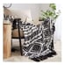 Black & White Bohemian Geometric Print Throw Blanket