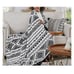 Black & White Bohemian Geometric Print Throw Blanket