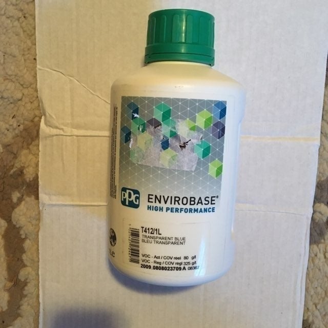 PPG Refinish Envirobase High Performance 1 Liter Transparent Blue Paint T412-1L