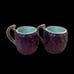 VINTAGE HAND PAINTED MADE IN ITALY POTTERY CERAMIC GRAPE PITCHER VASE & CUPS