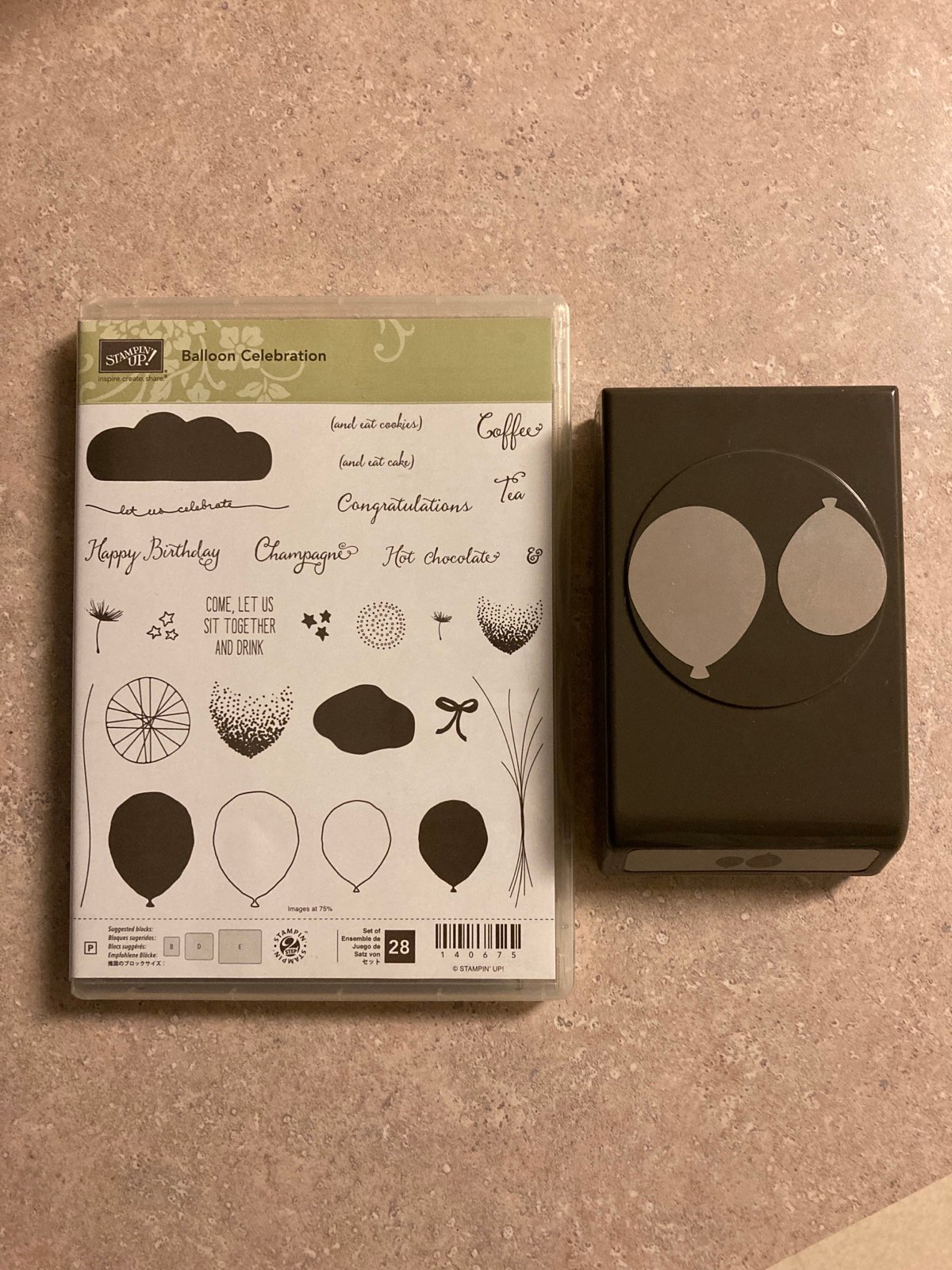 Stampin Up Balloon Celebration stamp set with matching punch