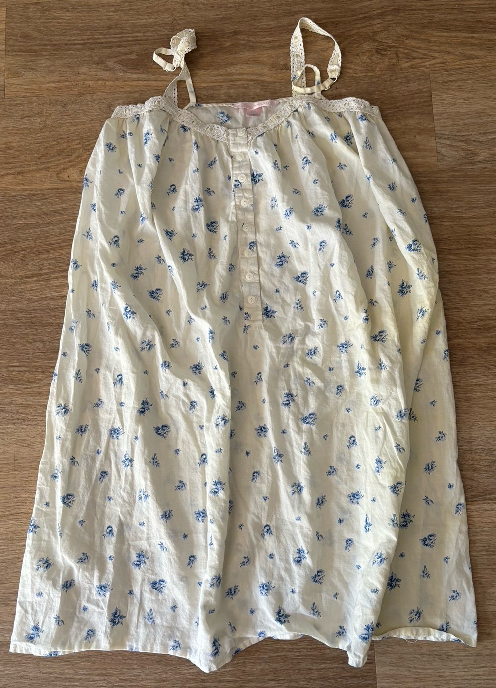Victoria’s Secret Sleeveless Cotton Blue Floral Prairie Cottagecore Nightgown XS