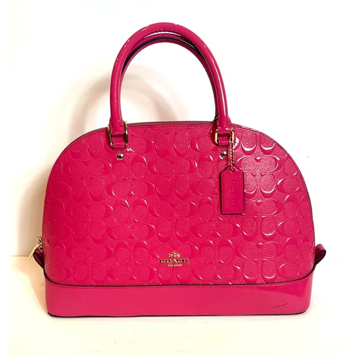Coach Debossed Patent Leather Sierra Handbag in Dahlia F 38120