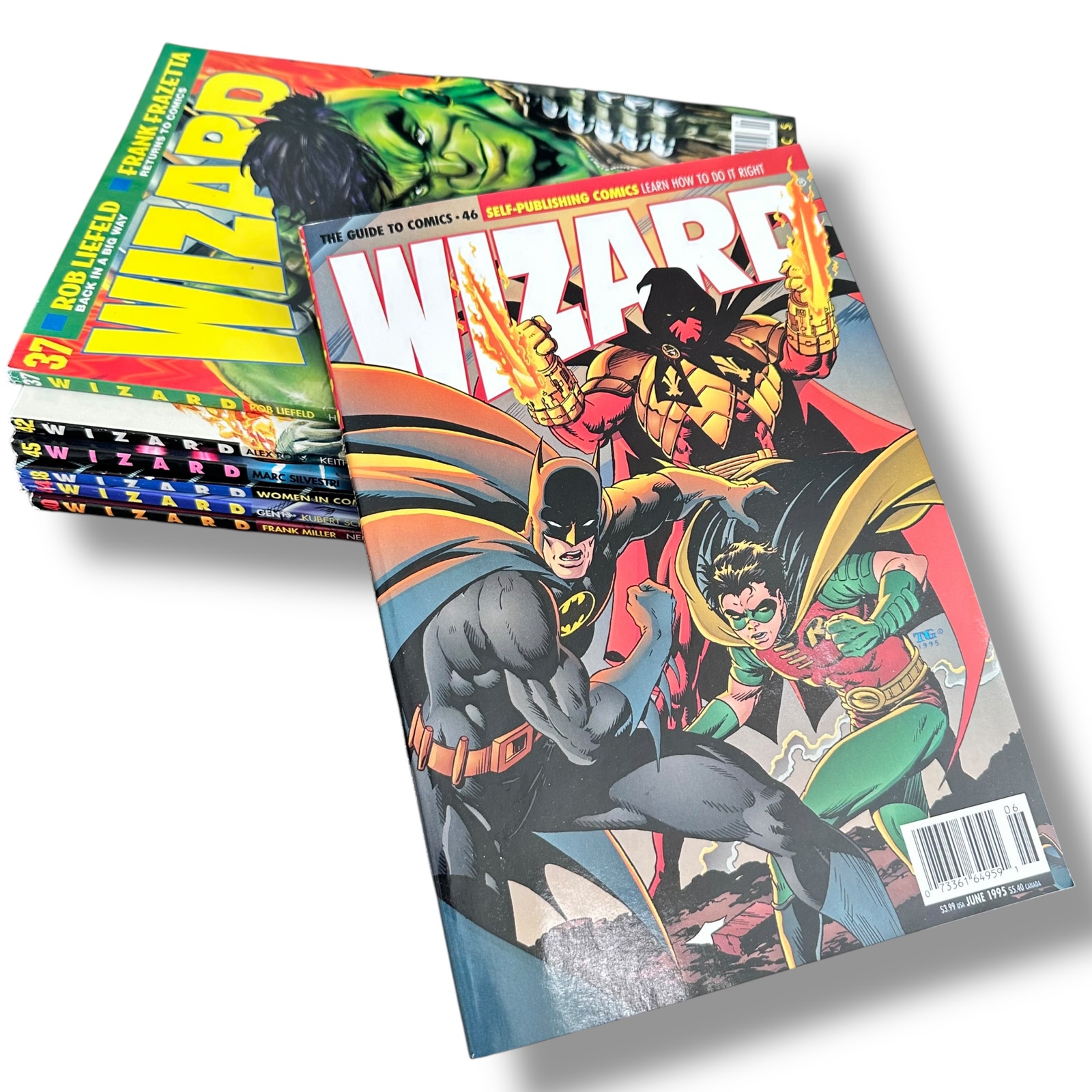 x7 Vintage 90s Wizard Magazine Comic Book Retro