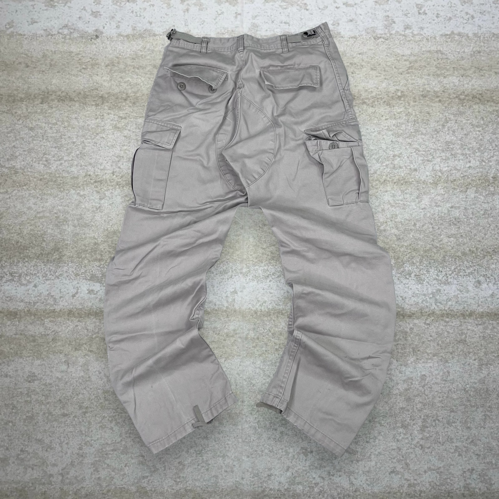 Vintage Military Tactical Pants Tan Baggy Wide Leg Fit Cargos Small Regular 90s