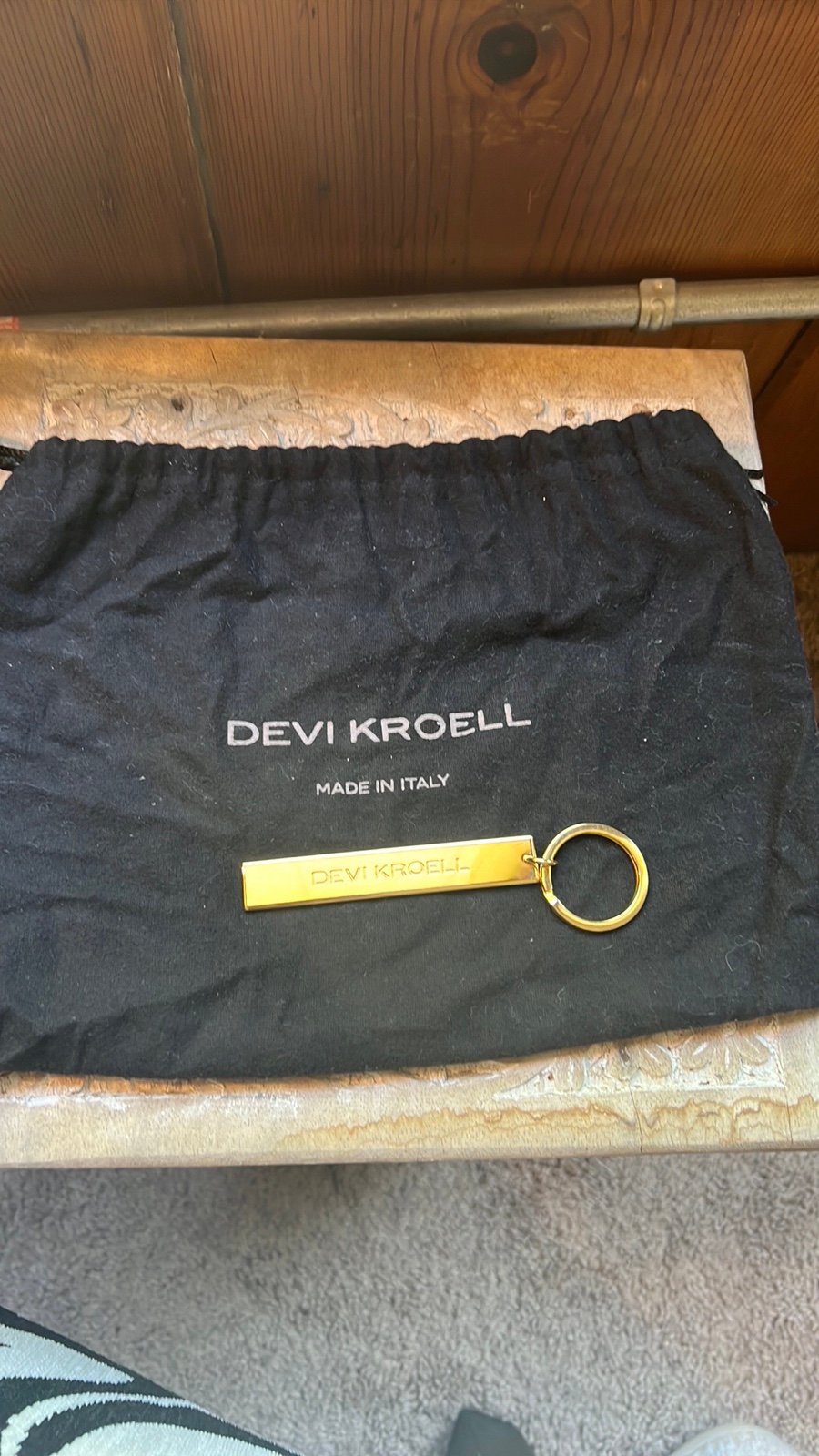 Devi Kroell Gold Keychain & Dustbag
