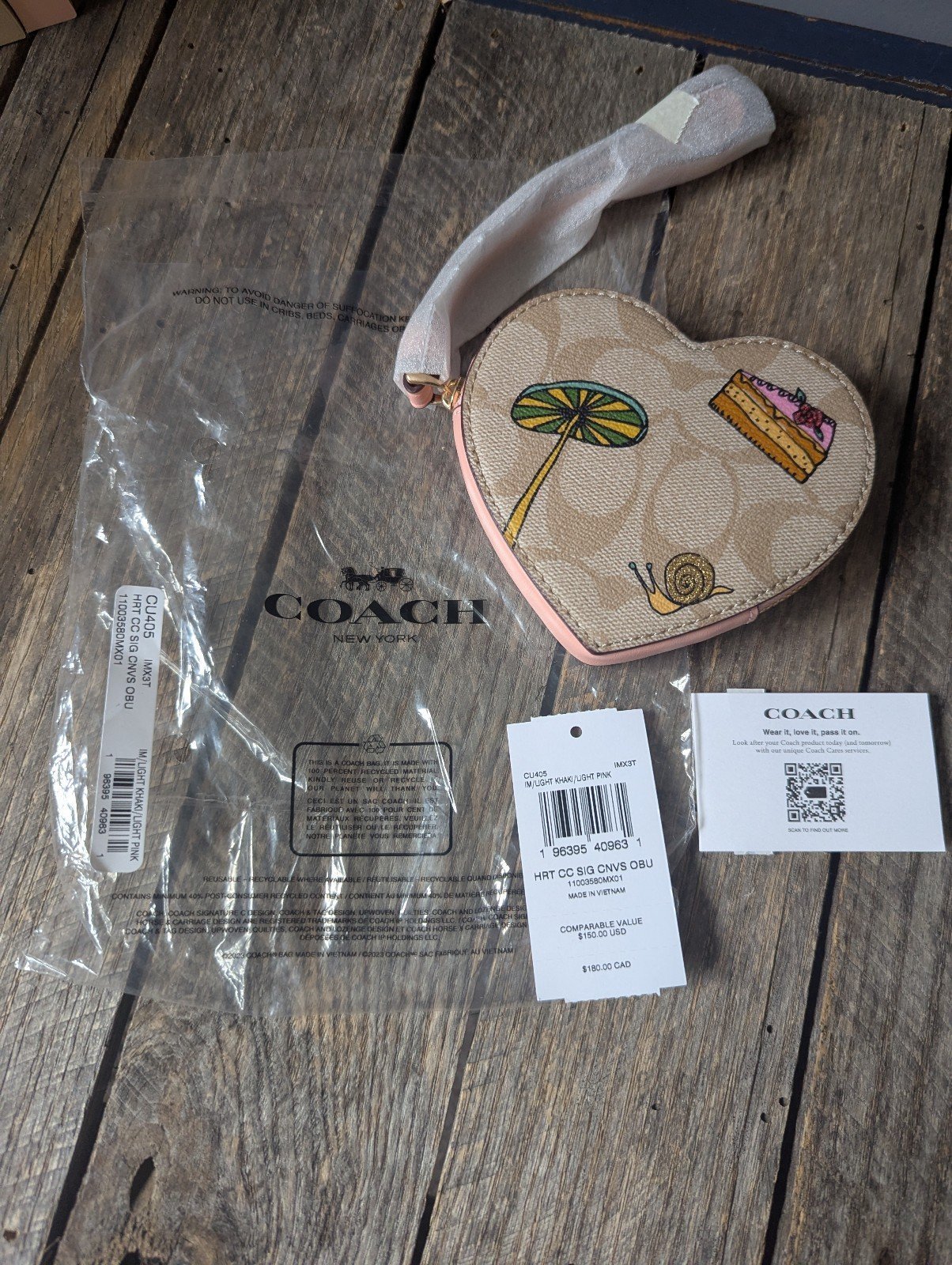 COACH X Observed By Us Heart Coin Case In Signature Canvas & Leather