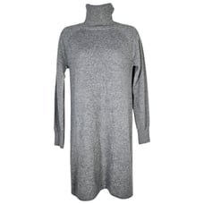 Quince Sweater Dress S Mongolian Cashmere Turtleneck Mini Charcoal Gray Classic