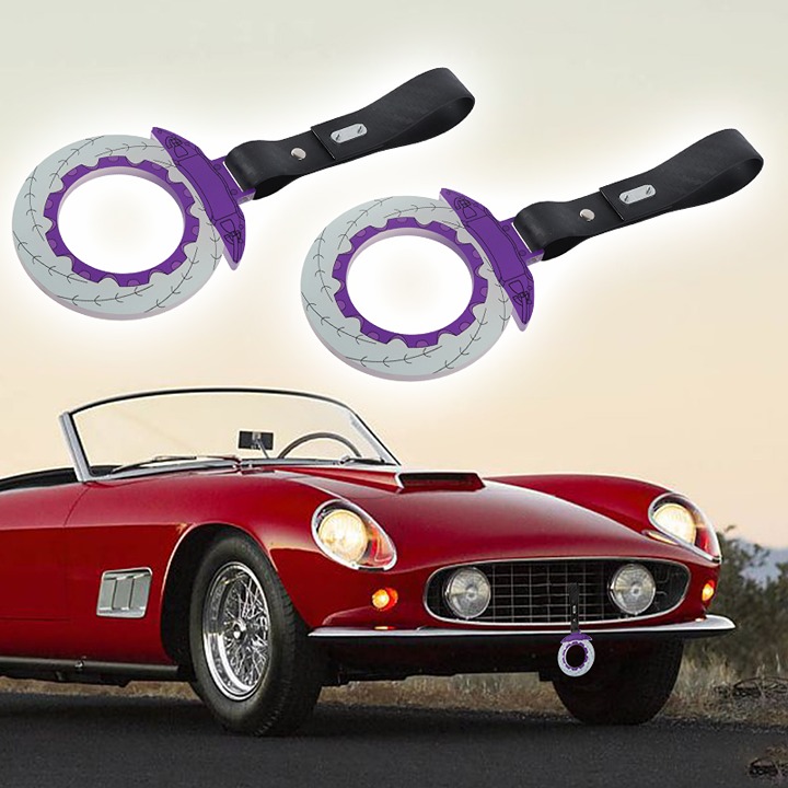New 2PCS JDM Brake Purple TSURIKAWA Ring Subway Train Bus Handle Carbon Strap